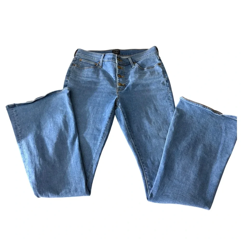 J Crew sz 27 Full Length‎ Flare Jeans Button Fly Highrise